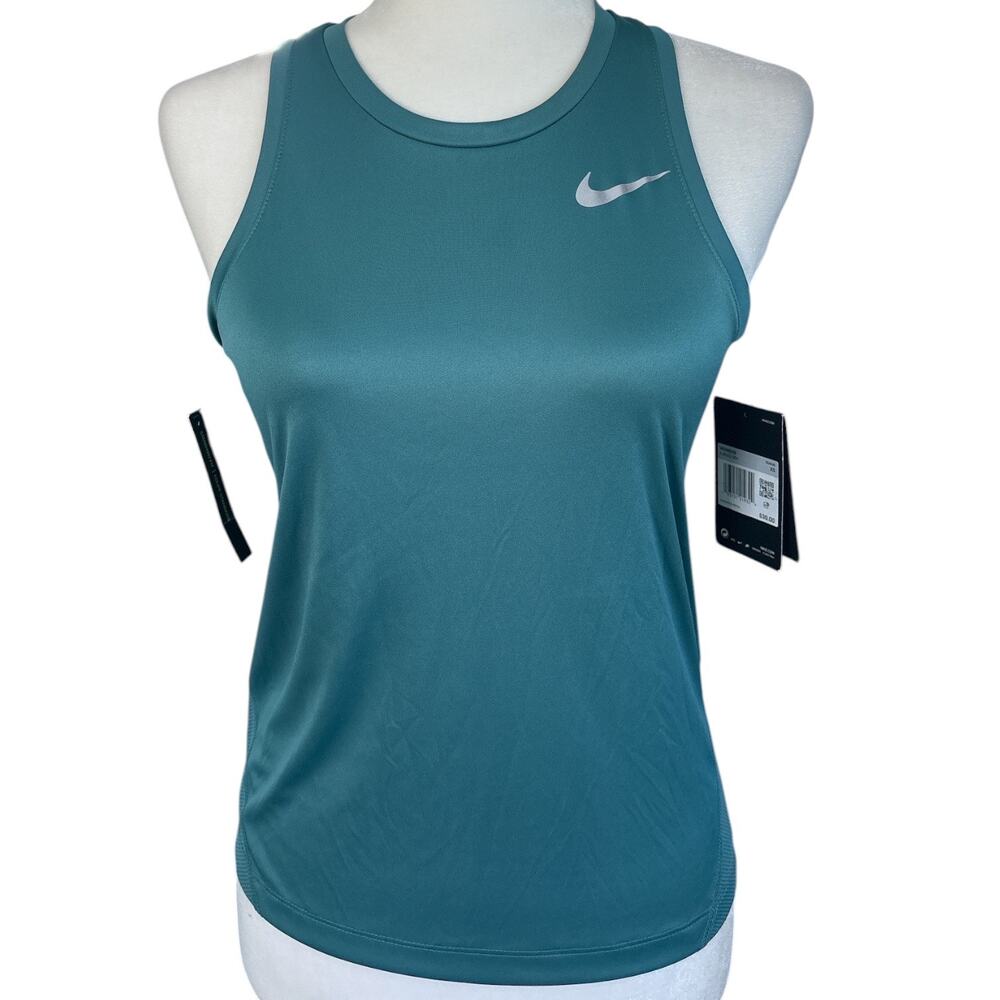 Nike Women's Miler Running Tank Top Teal Size XS Sleeveless Shirt Dri-Fit Light
